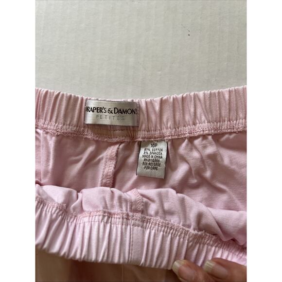 Draper’s & Damon Pull On Capris Petite 16P Pastel Pink Embroidered Flower - Picture 6 of 8